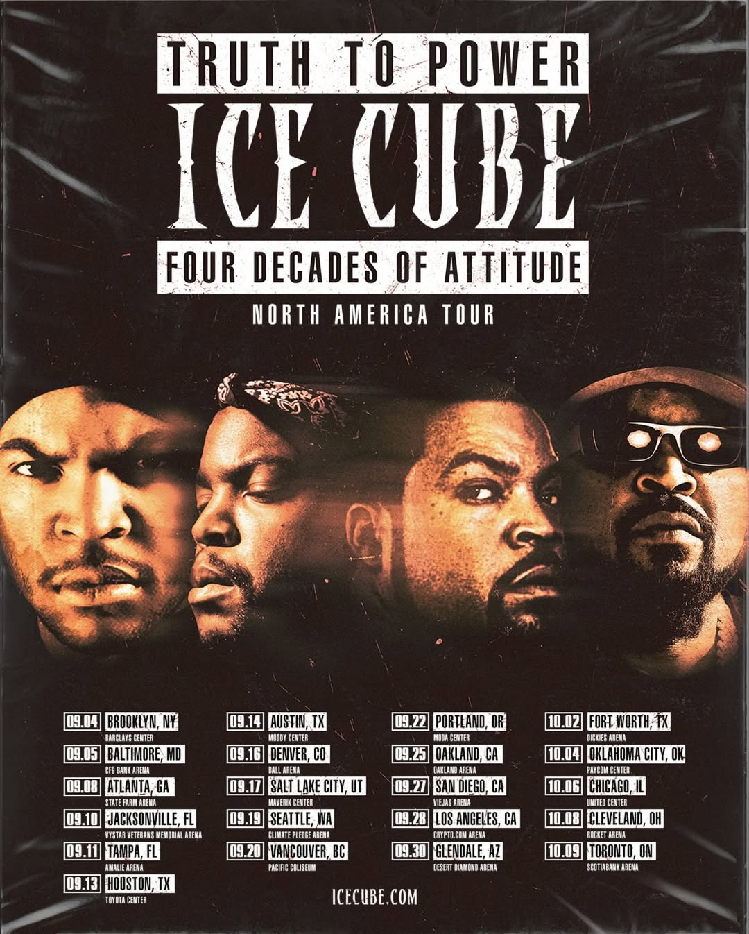 Ice Cube Truth to Power: 4 Decades of Attitude Tour Poster 2025